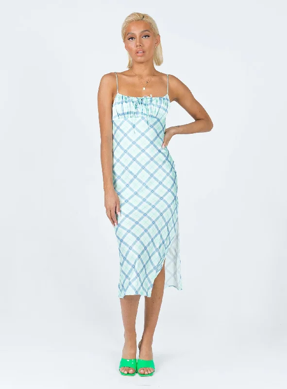 Kirra Midi Dress Green / Blue