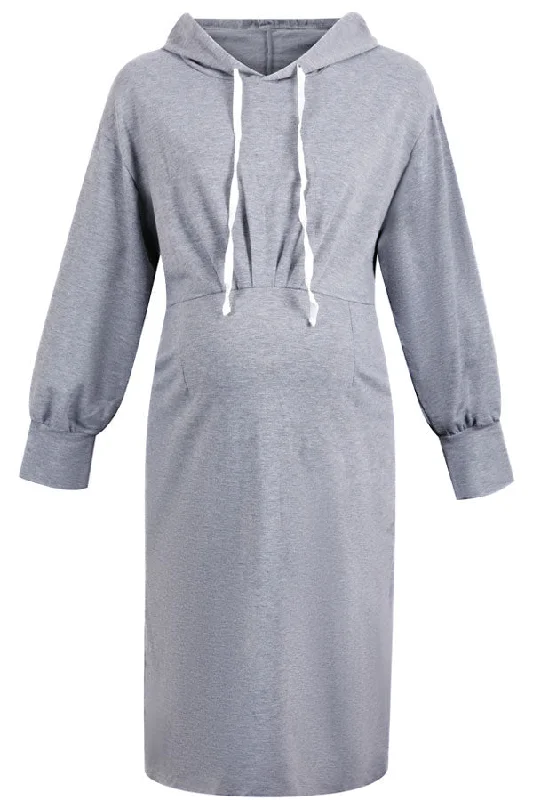 Midi dresses with abstract art prints for an artistic statementLoose Hoodie Pregnancy Casual Maternity Midi Dress Midi dresses with abstract art prints for an artistic statementLoose Hoodie Pregnancy Casual Maternity Midi Dress