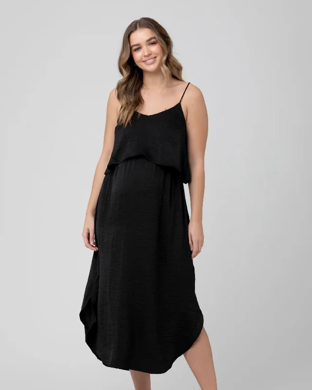 Midi dresses with animal prints for a bold and confident appearanceNursing Slip Dress Black Midi dresses with animal prints for a bold and confident appearanceNursing Slip Dress Black