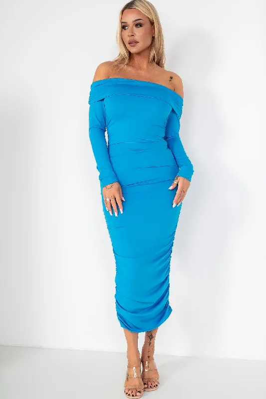 Quilla Blue Bardot Dress