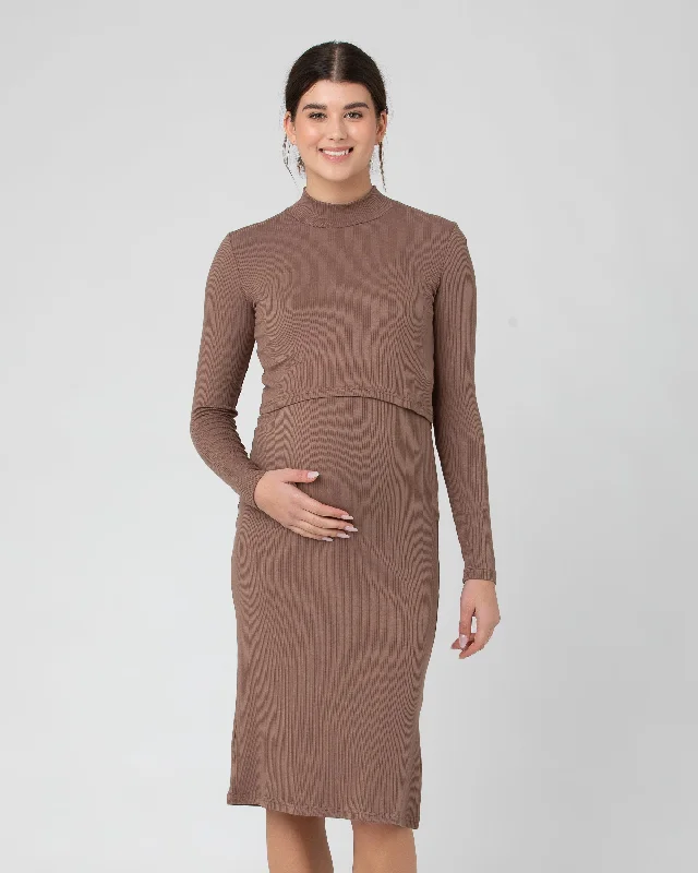 Velvet midi dresses in jewel tones for a glamorous winter eventRuby Rib Nursing Dress Mocha Velvet midi dresses in jewel tones for a glamorous winter eventRuby Rib Nursing Dress Mocha
