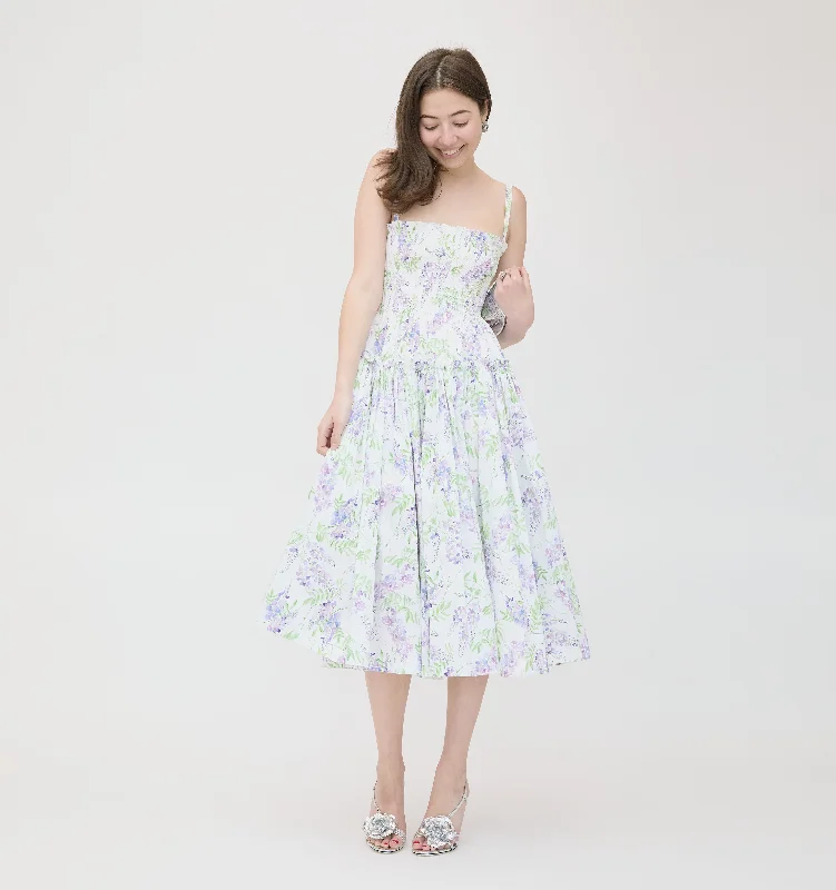 Midi dresses with gathered skirts for a full and flowing silhouetteThe Seraphina Midi Nap Dress - Wisteria Midi dresses with gathered skirts for a full and flowing silhouetteThe Seraphina Midi Nap Dress - Wisteria