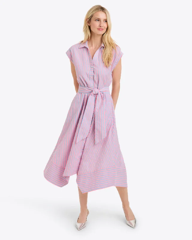 Trisha Handkerchief Dress in Seersucker Stripe