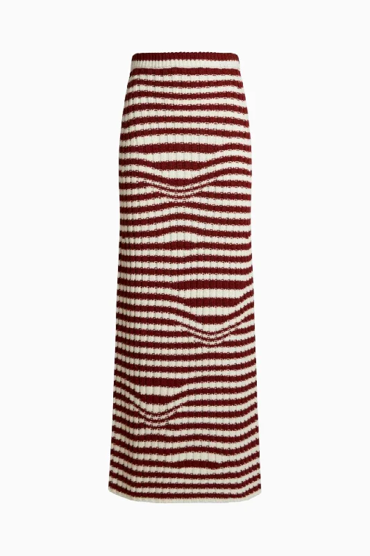 Acid - wash women jeans with a retro finishEtro Knitted Striped Midi Skirt - Red
