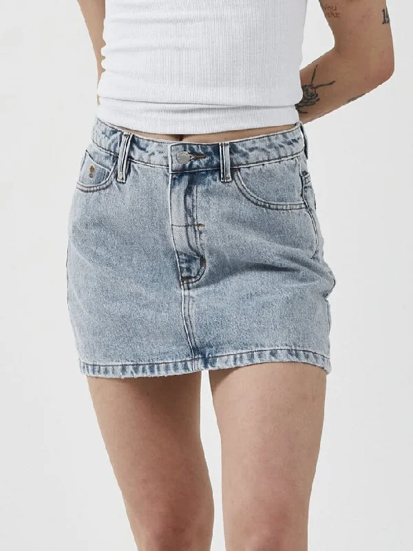 Acid - wash women jeans with a retro finishSophie Skirt - Garage Blue