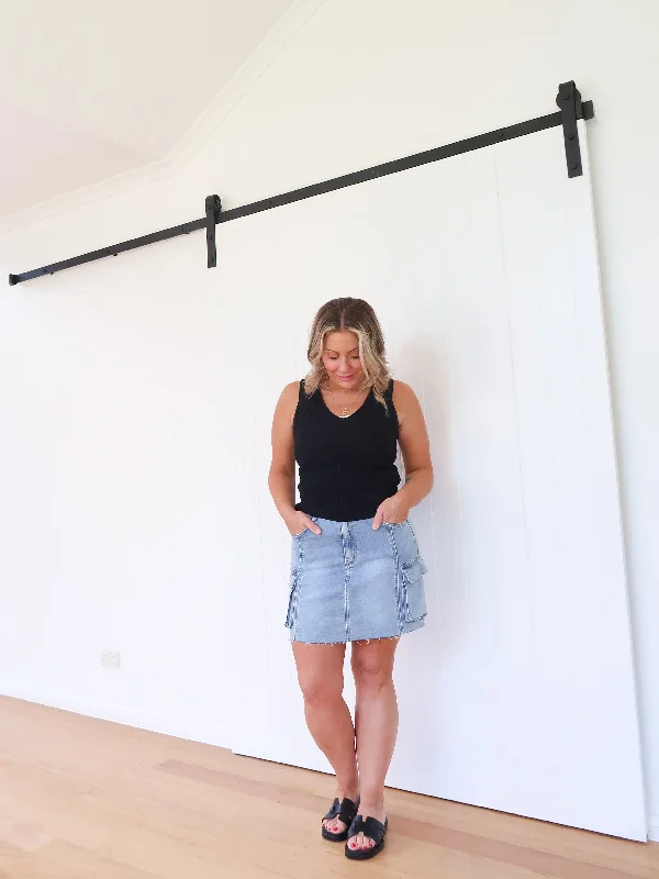 Embellished women jeans with studs or rhinestones for a glamorous touchTamika Denim Skirt Embellished women jeans with studs or rhinestones for a glamorous touchTamika Denim Skirt