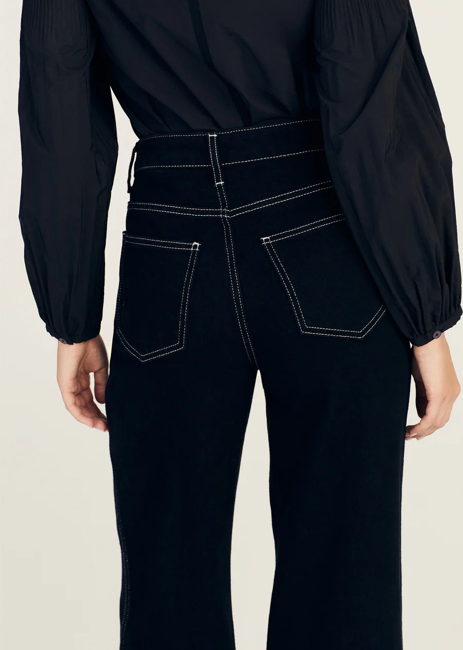 Women's striped business pants Bootcut women jeans to complement various shoe styles DEREK LAM CORALIE HIGH RISE WIDE LEG JEAN Women's striped business pants Bootcut women jeans to complement various shoe styles DEREK LAM CORALIE HIGH RISE WIDE LEG JEAN