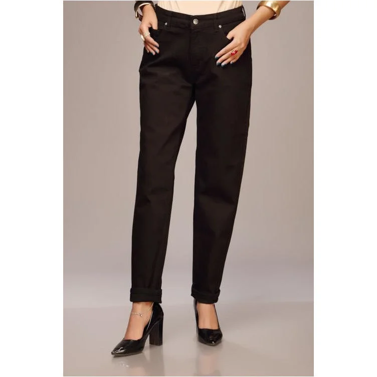 Women's elastic - waist lounge pants Acid - wash women jeans with a retro finish Regular Fit Black Denim PS1530 Women's elastic - waist lounge pants Acid - wash women jeans with a retro finish Regular Fit Black Denim PS1530
