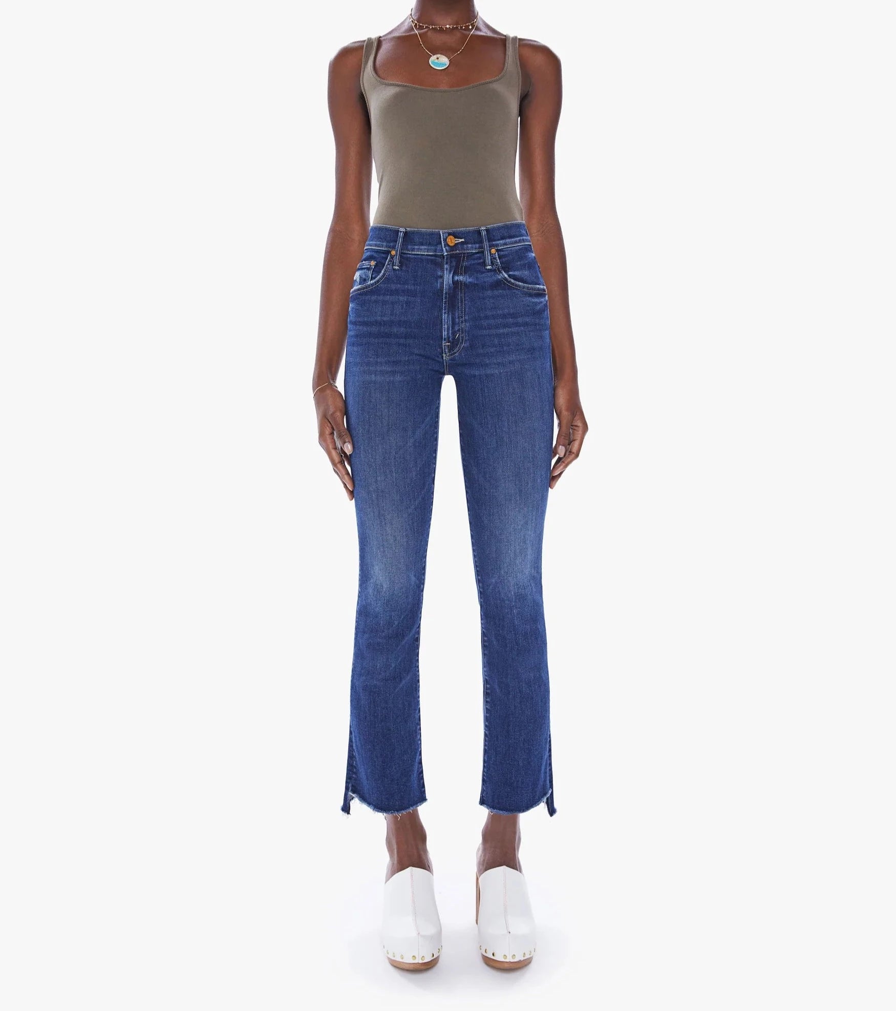 Women's corduroy fall pants Dark - wash women jeans for a sophisticated and slimming effect MOTHER DENIM THE INSIDER CROP STEP FRAY Women's corduroy fall pants Dark - wash women jeans for a sophisticated and slimming effect MOTHER DENIM THE INSIDER CROP STEP FRAY