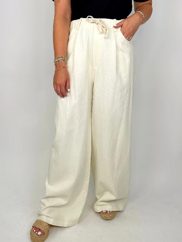 Women's senior - friendly lounge pants Embroidered women jeans with intricate patterns The Ronnie Bottoms