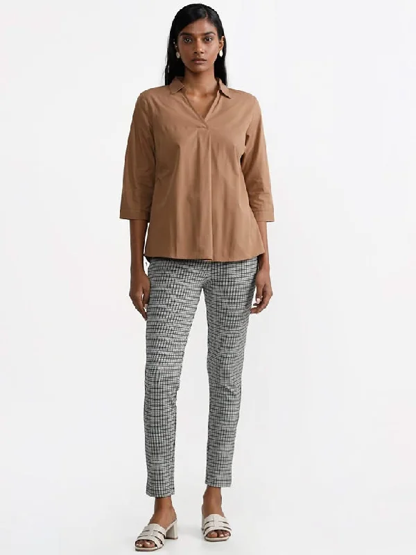 Women's pants with moisture - wicking technology High - rise flare women jeans for a 70s - inspired look Wardrobe Houndstooth Off-White Straight Trousers Women's pants with moisture - wicking technology High - rise flare women jeans for a 70s - inspired look Wardrobe Houndstooth Off-White Straight Trousers