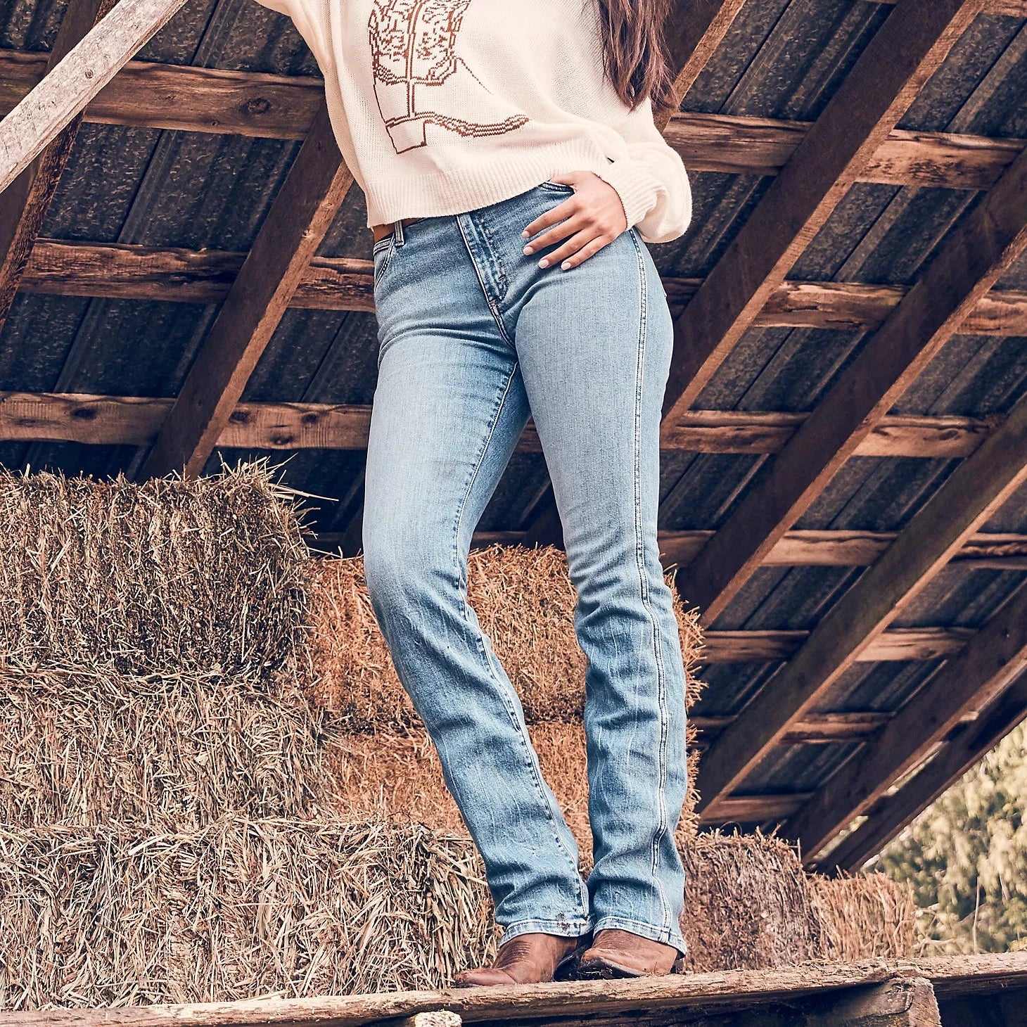 Women's pleated office pants Dark - wash women jeans for a sophisticated and slimming effect Wrangler Retro Women's Bailey High Rise Bootcut Jean in Kelly Women's pleated office pants Dark - wash women jeans for a sophisticated and slimming effect Wrangler Retro Women's Bailey High Rise Bootcut Jean in Kelly