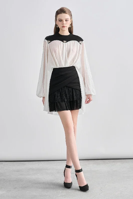 Mini dresses with high - low hems for a modern twistAddilyn Crossover Ruffle Layer Chanel Mini Dress Mini dresses with high - low hems for a modern twistAddilyn Crossover Ruffle Layer Chanel Mini Dress