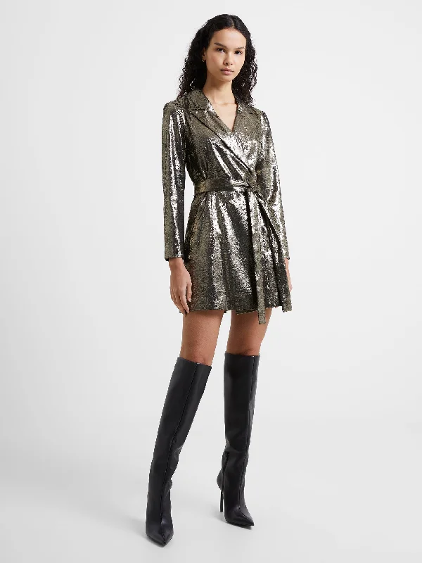 Alara Molten Metallic Tuxedo Mini Dress