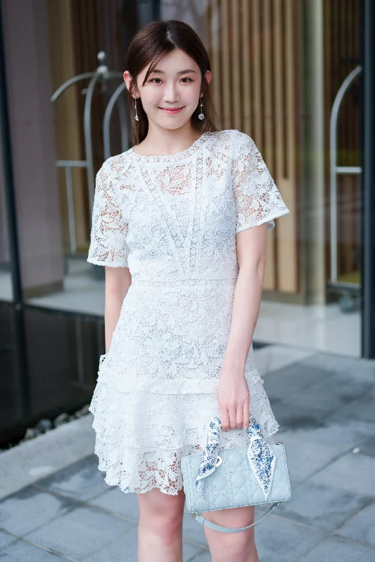 Mini dresses with polka dot patternsAlice White Dress