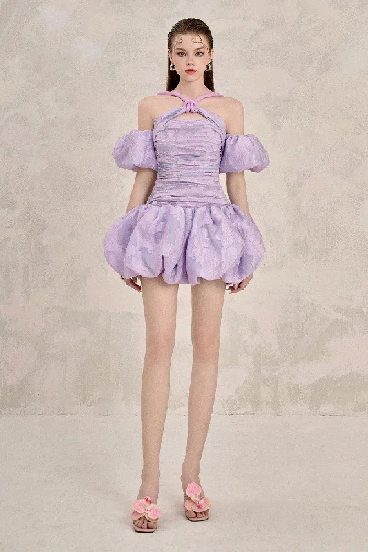 Mini dresses with criss - cross backs for a flirty lookDahlia Bubble Twisted Chiffon Mini Dress Mini dresses with criss - cross backs for a flirty lookDahlia Bubble Twisted Chiffon Mini Dress