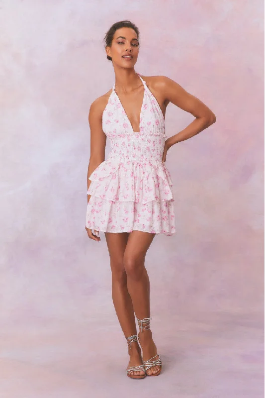 Velvet mini dresses for autumn weddingsDeanna Fragrance Print Halter Mini Dress-STERLING DUSK Velvet mini dresses for autumn weddingsDeanna Fragrance Print Halter Mini Dress-STERLING DUSK