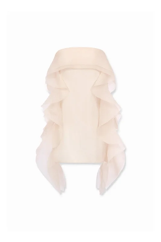 Mini dresses with pleated skirts for a classic lookEllie Strapless Extended Flap Crinkle Organza Mini Dress Mini dresses with pleated skirts for a classic lookEllie Strapless Extended Flap Crinkle Organza Mini Dress