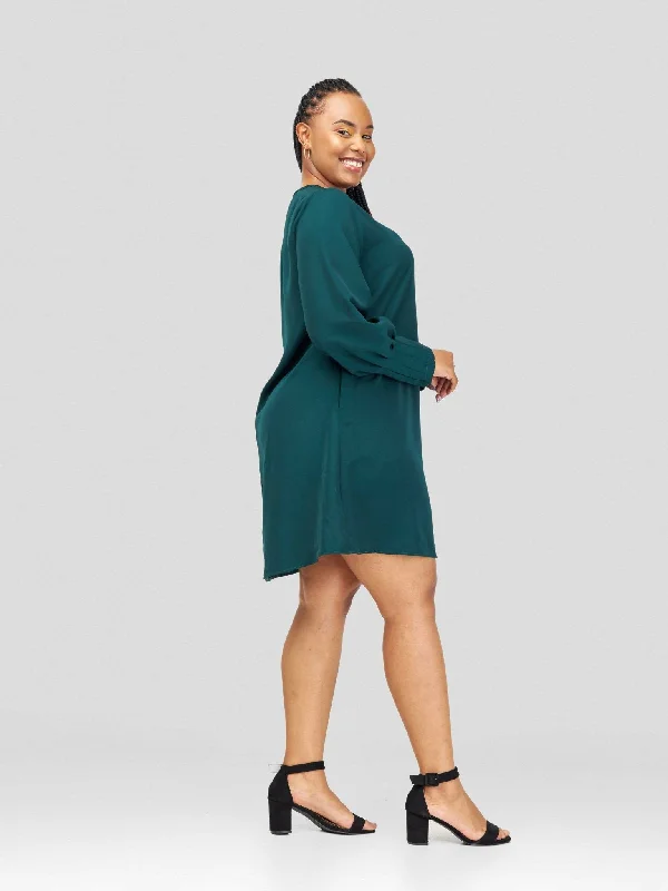 Mini dresses with gathered skirts for a voluminous effectTate Shift Dress - Green