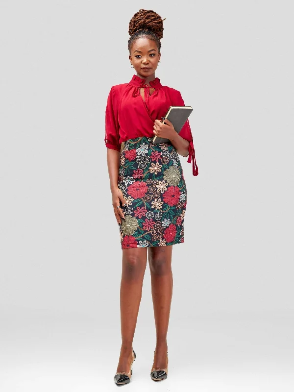 Mini dresses with puff sleeves for a vintage lookImmaculate Chic Floral Dress - Red