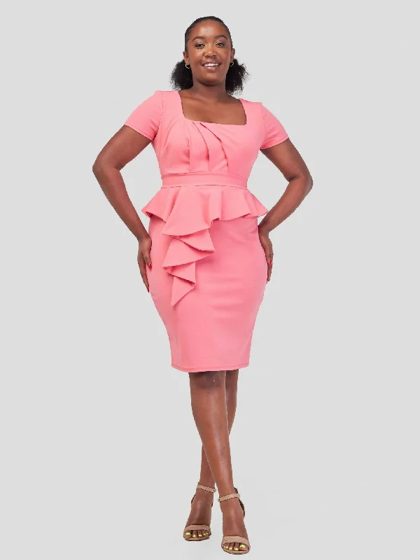 Mini dresses with embroidered details for a unique touchImmaculate Chic Peplum Midi Dress - Pink Mini dresses with embroidered details for a unique touchImmaculate Chic Peplum Midi Dress - Pink