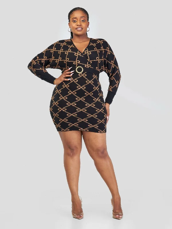 Mini dresses with pocket details for added functionalityInfy Knit Wear Knit Dress - Black Mini dresses with pocket details for added functionalityInfy Knit Wear Knit Dress - Black