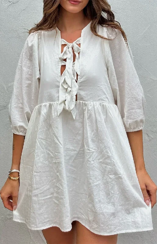 Mini dresses with empire waists for a flattering fitIssy White Mini Dress