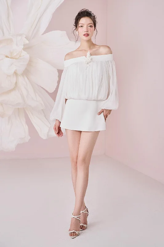 Mini dresses with beaded embellishments for a fancy eventKenna Blouson Bishop Sleeved Organza Mini Dress Mini dresses with beaded embellishments for a fancy eventKenna Blouson Bishop Sleeved Organza Mini Dress