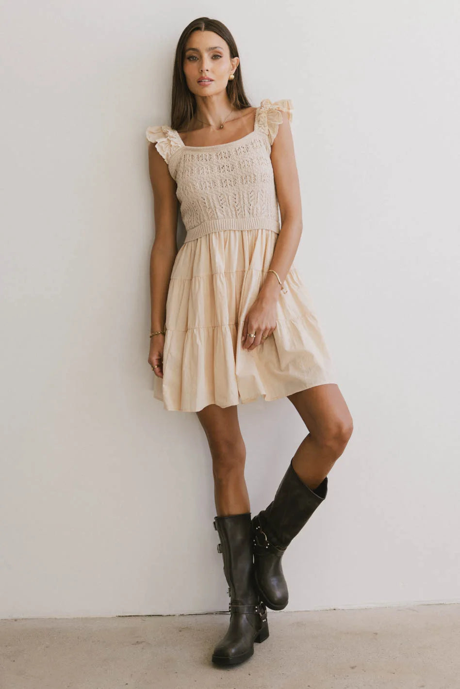 Lindie Knit Bodice Mini Dress