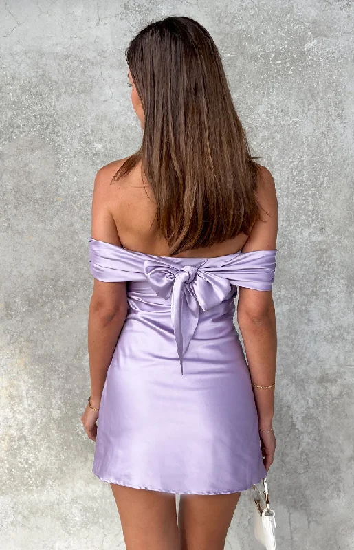 Mini dresses with halter necks for a stylish choicePrimrose Purple Satin Off the Shoulder Mini Dress Mini dresses with halter necks for a stylish choicePrimrose Purple Satin Off the Shoulder Mini Dress