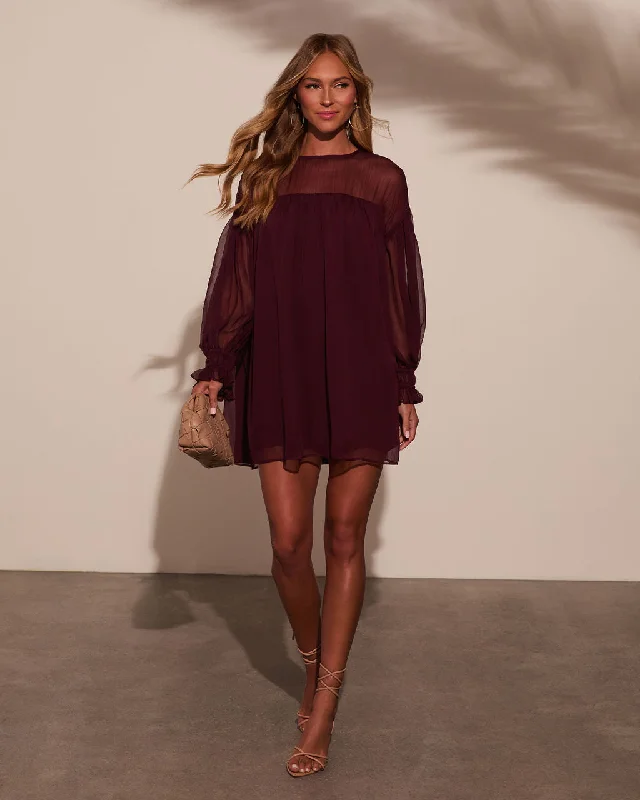 Mini dresses with polka dot patternsSweet Soirée Chiffon Shift Mini Dress