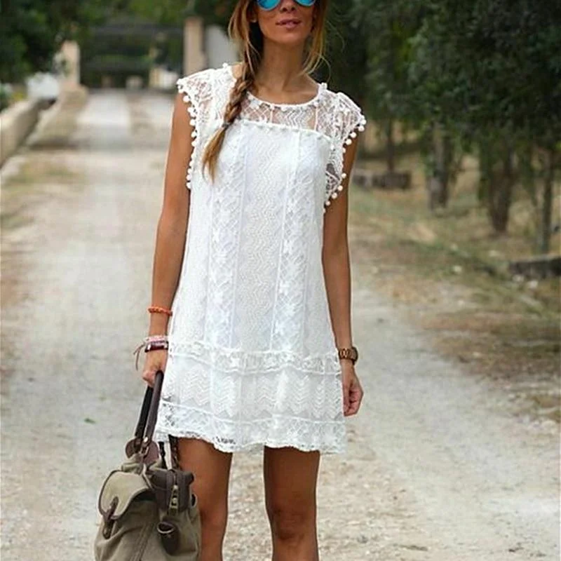 Mini dresses with tiered skirts for added volumeFashionSierra - Women Summer Short Mini Dress Lace Chiffon Dress Mini dresses with tiered skirts for added volumeFashionSierra - Women Summer Short Mini Dress Lace Chiffon Dress