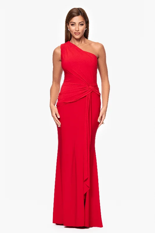 Cocktail dresses with a velvet - trimmed collar and a short skirtPetite "Nara" Jersey Knit One Shoulder Rouched Floor Length Dress Cocktail dresses with a velvet - trimmed collar and a short skirtPetite "Nara" Jersey Knit One Shoulder Rouched Floor Length Dress