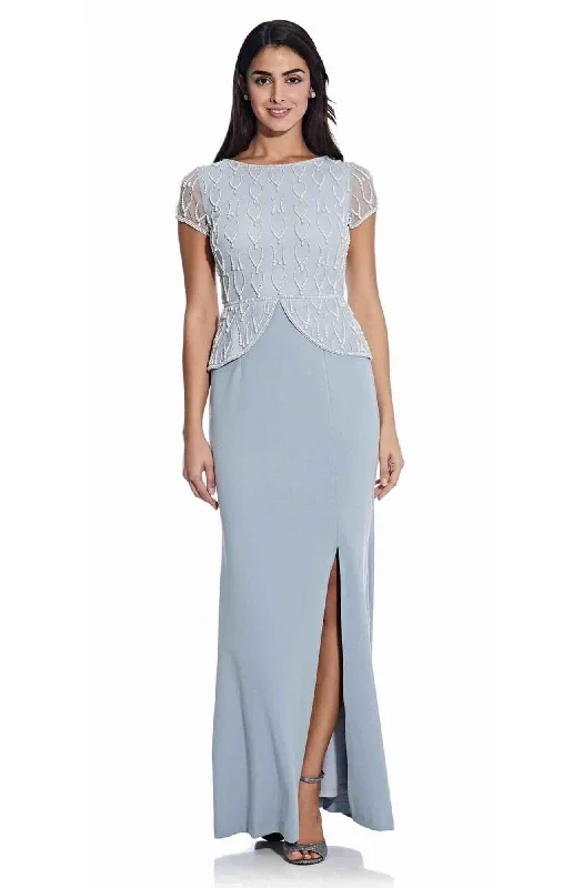 Bodycon dress with a ruffled trimAdrianna Papell AP1E207048 Long Formal Popover Dress Bodycon dress with a ruffled trimAdrianna Papell AP1E207048 Long Formal Popover Dress