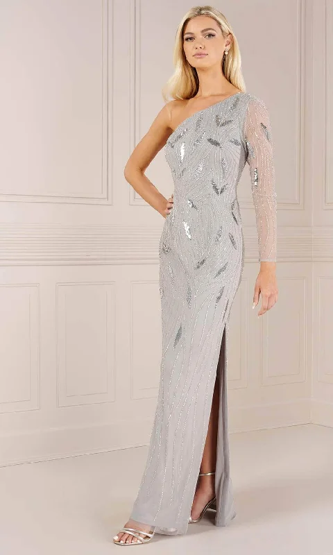 Cotton wedding guest dresses with smocked details for a casual weddingAdrianna Papell Platinum 40441 - Sequined One-Shoulder Evening Dress Cotton wedding guest dresses with smocked details for a casual weddingAdrianna Papell Platinum 40441 - Sequined One-Shoulder Evening Dress