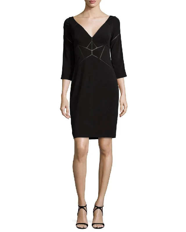 Cocktail dresses with a patchwork pattern and a mid - thigh lengthAidan Mattox - V-Neckline Jersey Cocktail Dress MD1E200249 Cocktail dresses with a patchwork pattern and a mid - thigh lengthAidan Mattox - V-Neckline Jersey Cocktail Dress MD1E200249