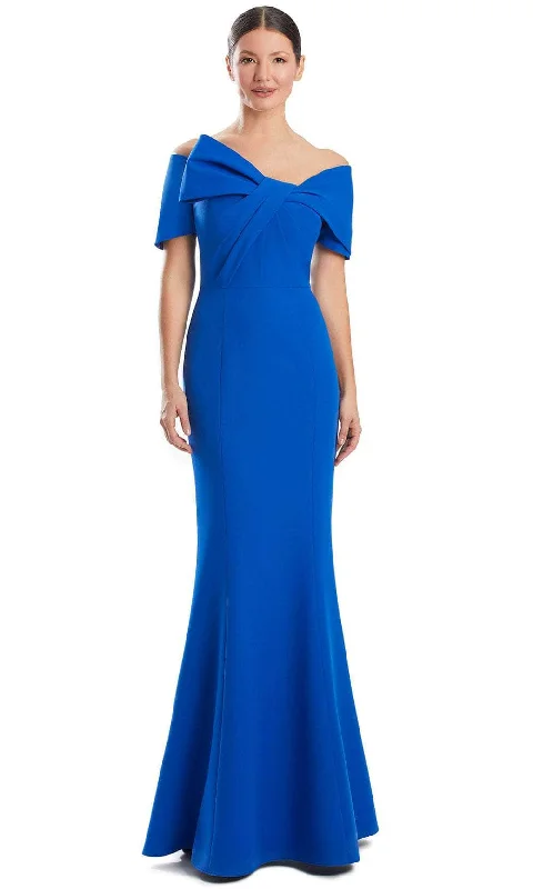 A - line cocktail wedding guest dresses in pastel colorsAlexander by Daymor 1954S24 - Bow Detailed Off Shoulder Evening Dress A - line cocktail wedding guest dresses in pastel colorsAlexander by Daymor 1954S24 - Bow Detailed Off Shoulder Evening Dress
