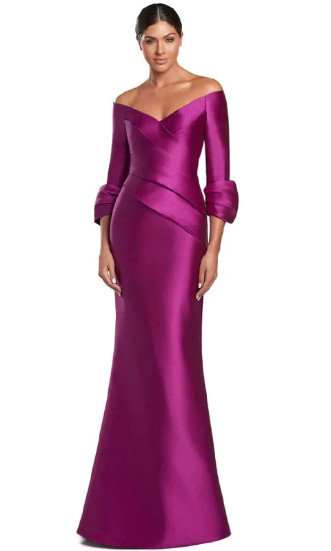 Lace - and - tulle wedding guest dresses with sweetheart necklinesAlexander by Daymor 2060F24 - Quarter Sleeve V-Neck Evening Gown Lace - and - tulle wedding guest dresses with sweetheart necklinesAlexander by Daymor 2060F24 - Quarter Sleeve V-Neck Evening Gown