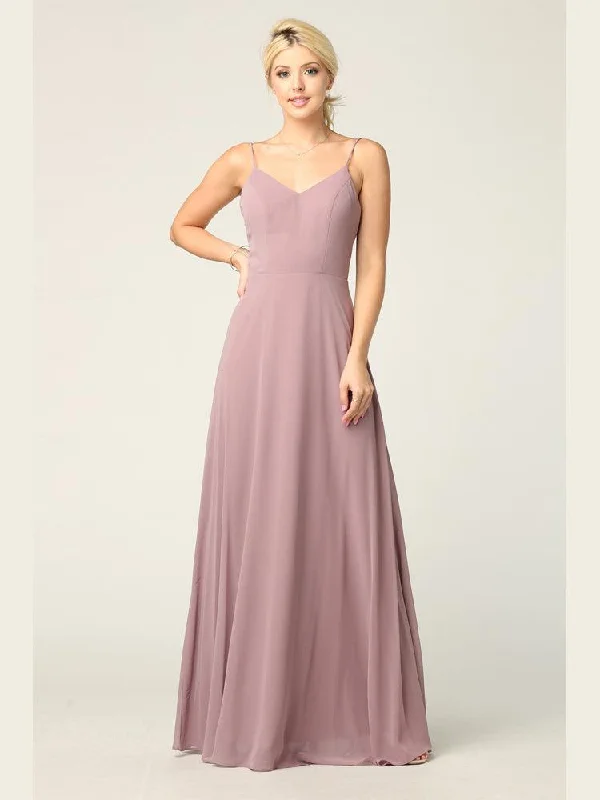 Bridesmaids Long A Line Chiffon Dress