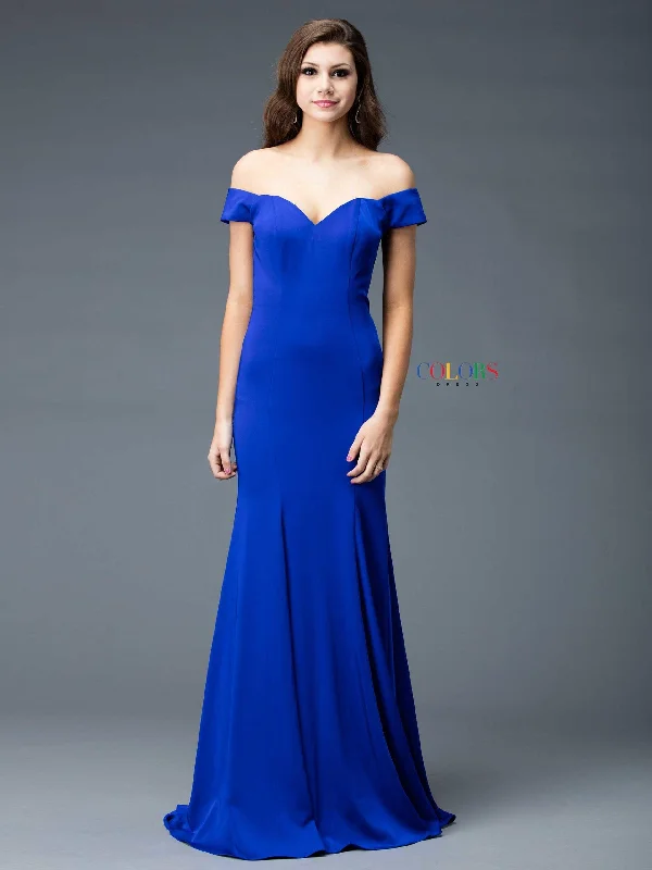 Colors 1768 Colors Long Formal Fitted Bridesmaid Dress