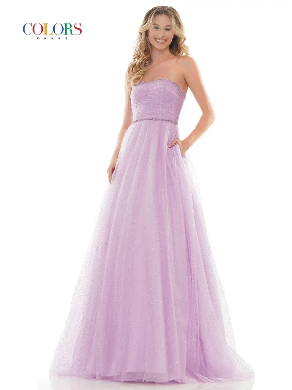 Colors 2703 Colors Long Formal Strapless Prom Ball Gown