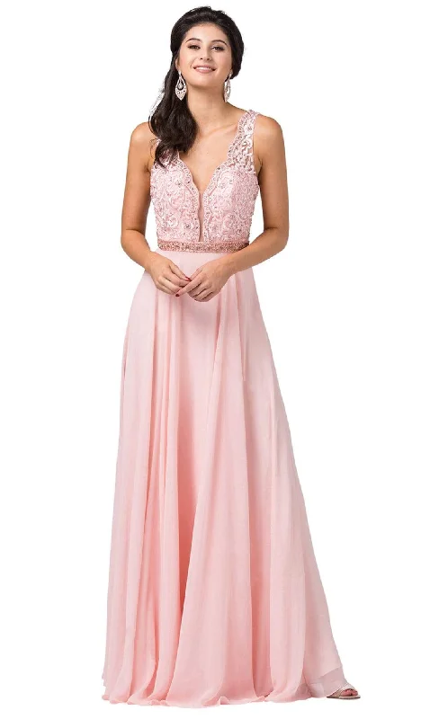 Embroidered wedding guest dresses in earthy tones for a rustic weddingDancing Queen - 2552 Scallop-Trimmed Plunging V-Neck A-Line Gown Embroidered wedding guest dresses in earthy tones for a rustic weddingDancing Queen - 2552 Scallop-Trimmed Plunging V-Neck A-Line Gown