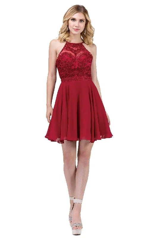 Sequined cocktail dresses with a mermaid silhouetteDancing Queen - 3008 High Halter Embroidered Lace Homecoming Dress Sequined cocktail dresses with a mermaid silhouetteDancing Queen - 3008 High Halter Embroidered Lace Homecoming Dress