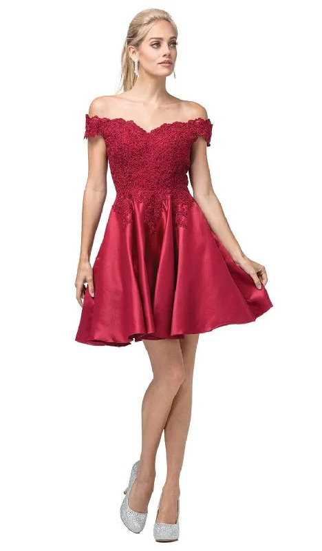 Animal - print cocktail dresses with a V - neck for a fierce lookDancing Queen - 3213 Off Shoulder Lace and Satin Cocktail Dress Animal - print cocktail dresses with a V - neck for a fierce lookDancing Queen - 3213 Off Shoulder Lace and Satin Cocktail Dress