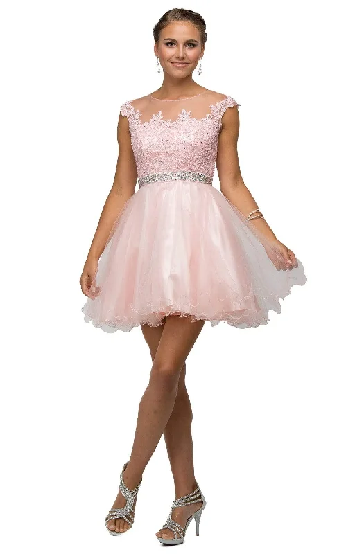 Cocktail dresses with a floral print and a peplum waistDancing Queen - 9489 Lace Applique A-line Cocktail Dress Cocktail dresses with a floral print and a peplum waistDancing Queen - 9489 Lace Applique A-line Cocktail Dress