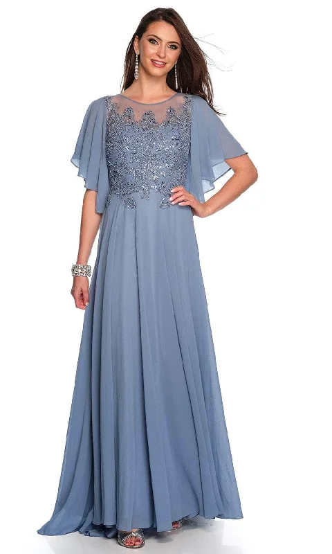 One - shoulder wedding guest dresses with beaded detailsDave & Johnny 11676 - Flutter Sleeve Embellished Formal Gown One - shoulder wedding guest dresses with beaded detailsDave & Johnny 11676 - Flutter Sleeve Embellished Formal Gown
