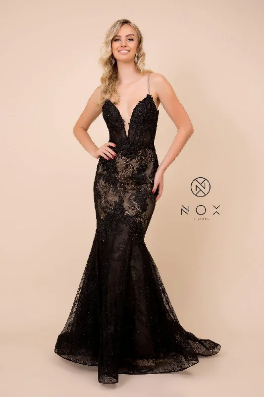 Bodycon dress with a high - low hem for a trendy lookLong Formal Spaghetti Strap Mermaid Prom Lace Gown Bodycon dress with a high - low hem for a trendy lookLong Formal Spaghetti Strap Mermaid Prom Lace Gown