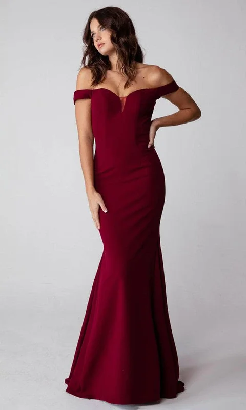 Polka - dot - printed wedding guest dresses with short sleevesEureka Fashion 9081 - Off-Shoulder Mermaid Evening Dress Polka - dot - printed wedding guest dresses with short sleevesEureka Fashion 9081 - Off-Shoulder Mermaid Evening Dress