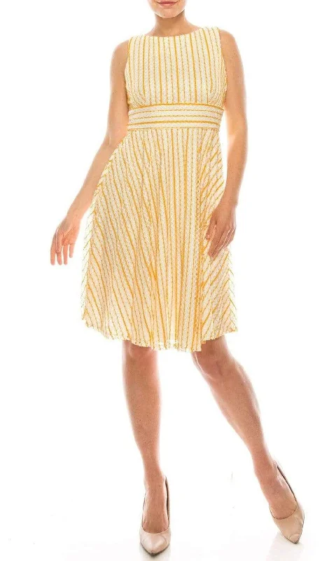 Cocktail dresses with a velvet - trimmed collar and a short skirtGabby Skye - 18852M Sleeveless Crochet Stripe A-Line Dress Cocktail dresses with a velvet - trimmed collar and a short skirtGabby Skye - 18852M Sleeveless Crochet Stripe A-Line Dress