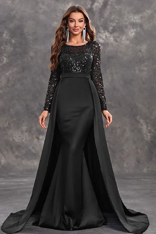 Printed cocktail dresses with geometric patterns for a contemporary aestheticGlitter Black A Line Round Neck Prom Dress with Sequins Printed cocktail dresses with geometric patterns for a contemporary aestheticGlitter Black A Line Round Neck Prom Dress with Sequins